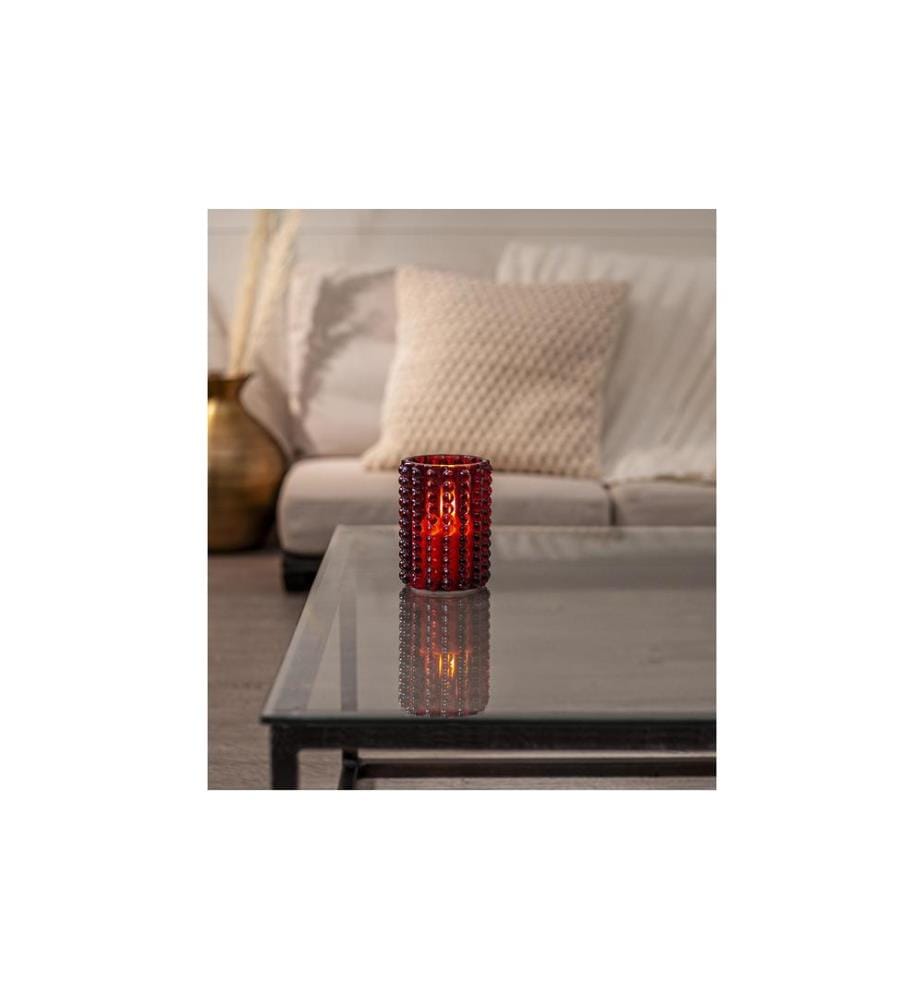 STAR TRADING - LED-Kerze Flamme Dotty, Rot, 12.5 cm