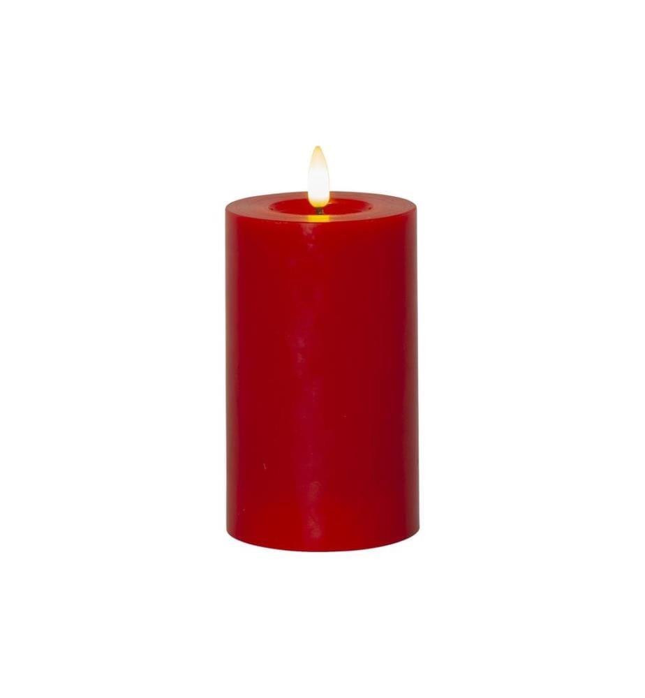 STAR TRADING - LED-Kerze Pillar Flamme Flow Indoor, Rot, 15 cm Höhe