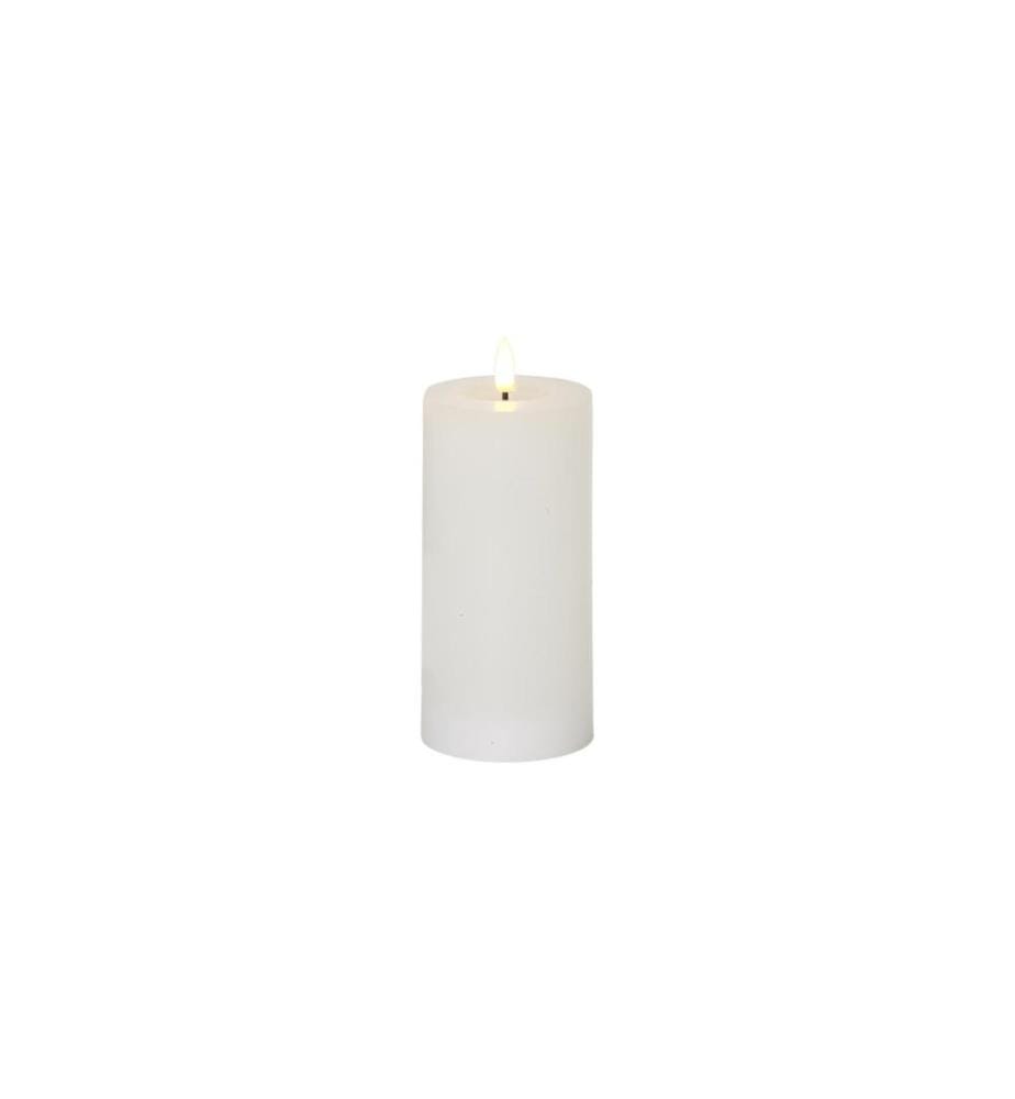 STAR TRADING - LED-Kerze Pillar Flamme Flow Indoor, Weiss, 17.5 cm Höhe