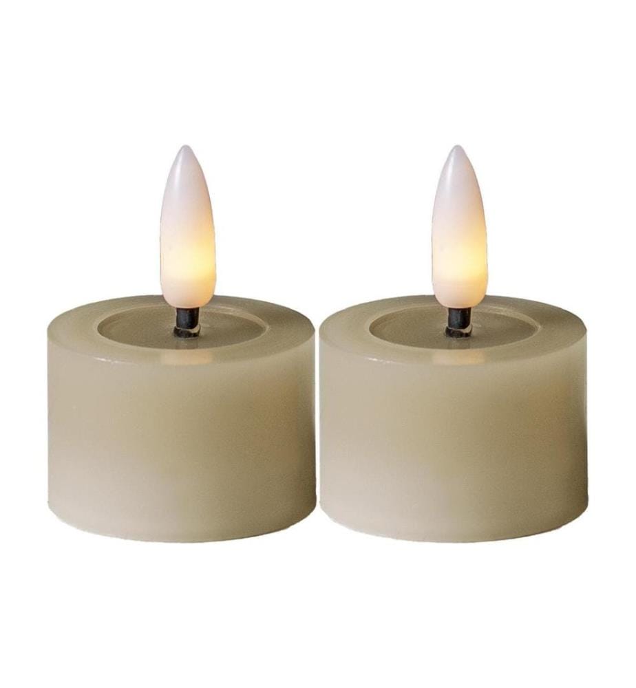 STAR TRADING - LED Teelichter Set 2 Pack Flow 5 cm – Beige