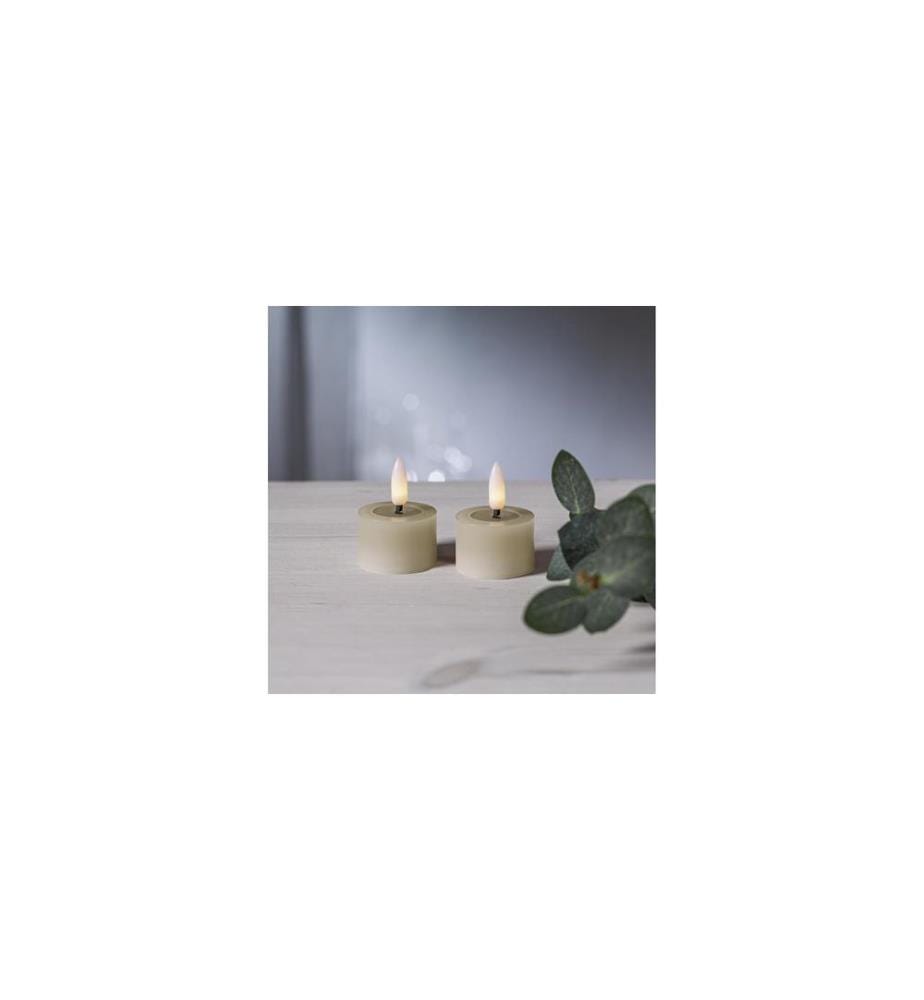 STAR TRADING - LED Teelichter Set 2 Pack Flow 5 cm – Beige