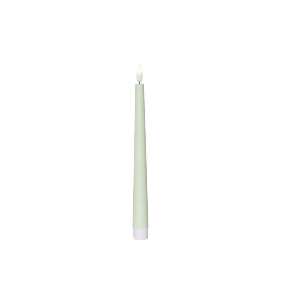 STAR TRADING - Set de bougies LED sur tige Dinner Candy 2 pack, Blanc chaud – Vert