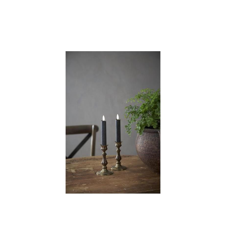 STAR TRADING - LED-Stabkerzen Set Dinner 2P Flamme 15 cm – schwarz