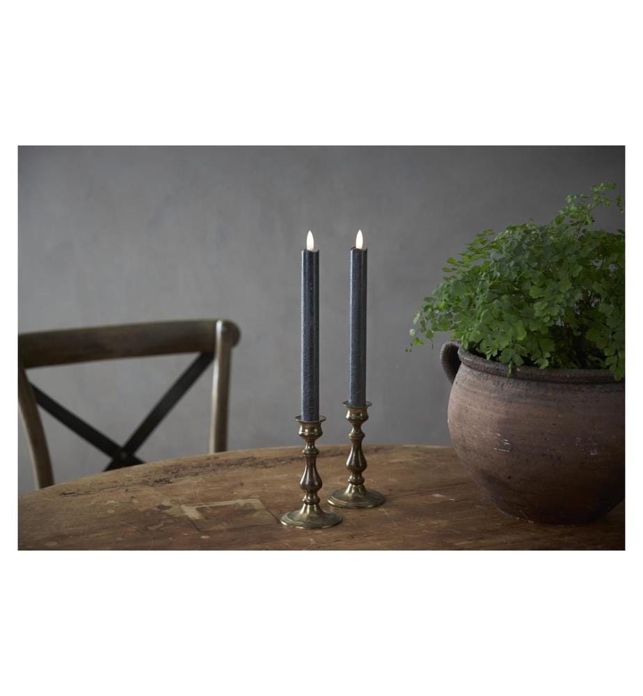 STAR TRADING - LED-Stabkerzen Set Dinner 2P Flamme 25 cm – schwarz