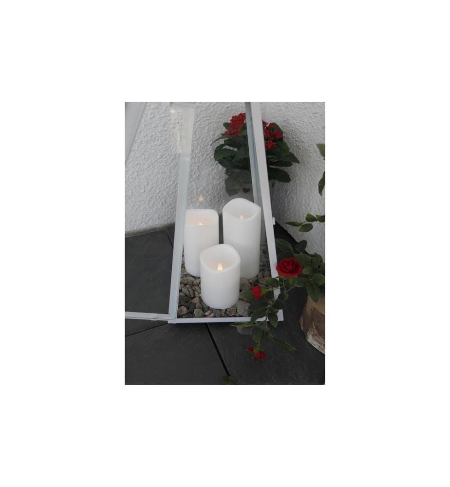 STAR TRADING - LED-Kerzen Set Pillar Paul 3er Pack, Weiss