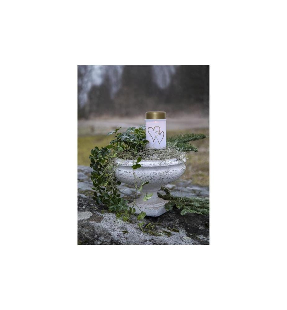 STAR TRADING - Bougie solaire Hearty Blanc chaud, 1 LED