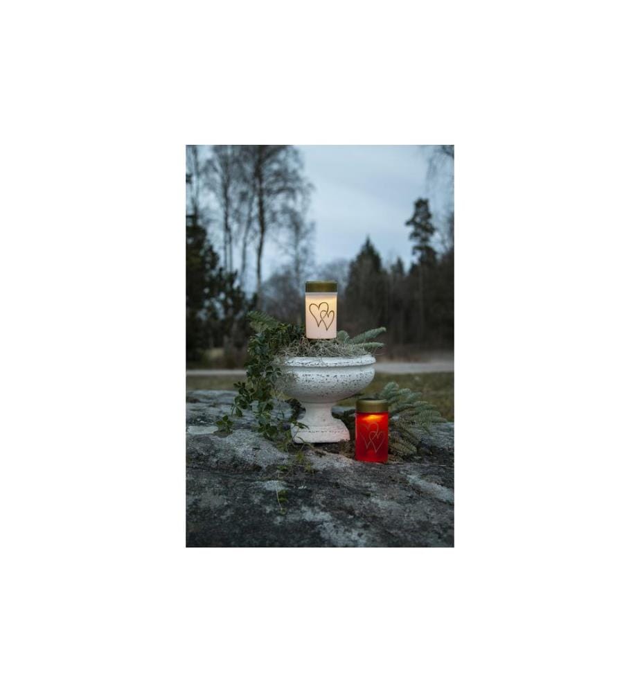 STAR TRADING - Bougie solaire Hearty Blanc chaud, 1 LED