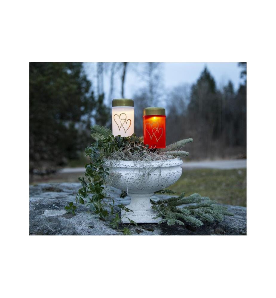 STAR TRADING - Bougie solaire Hearty Blanc chaud, 1 LED