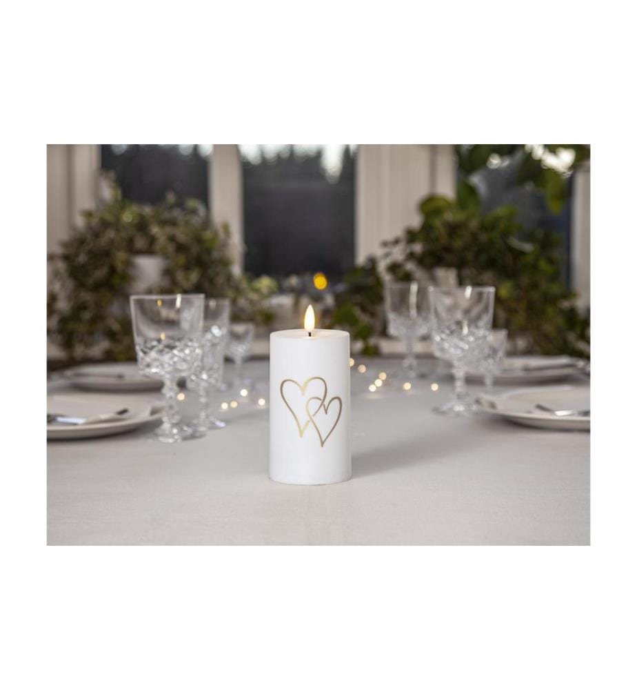 STAR TRADING - Bougie funéraire LED Bougie Heart Blanc chaud, 1 LED