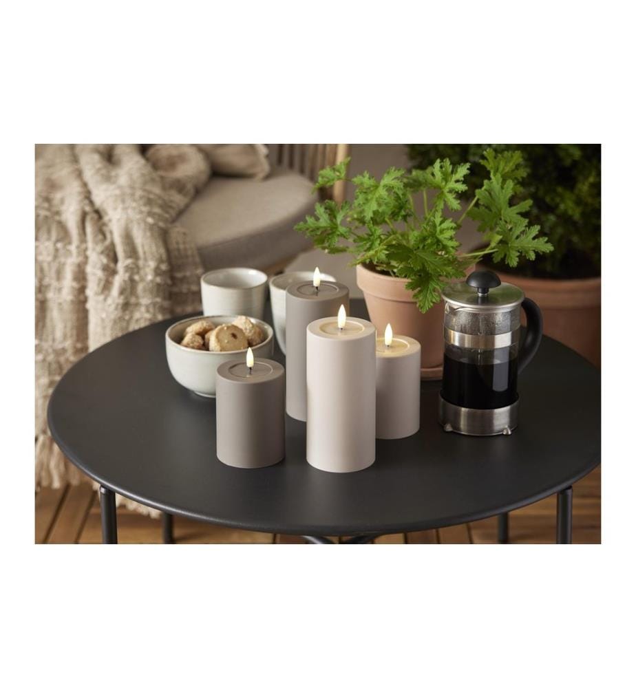 STAR TRADING - LED Pillar Kerze Flamme Soft Indoor, 12.50 cm, Beige