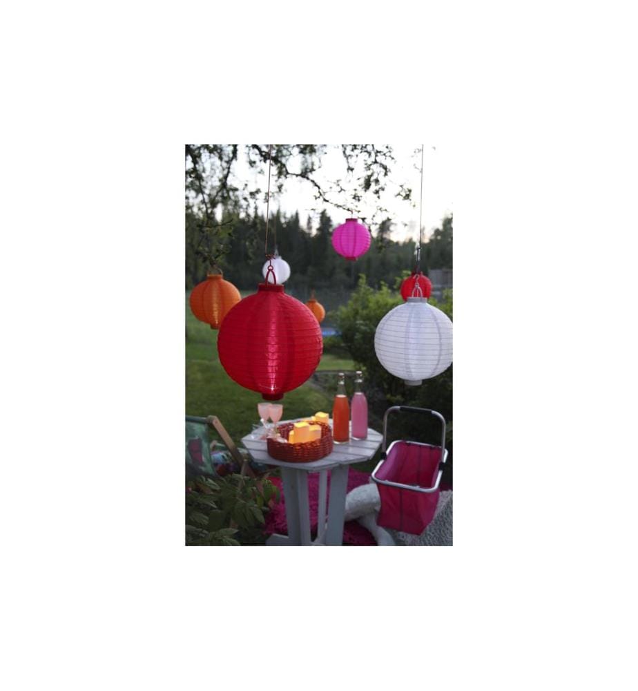 STAR TRADING - Lampion Solar Festival 22 cm, Rot