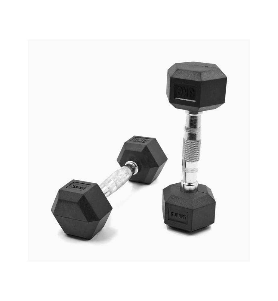 Paire d'Haltères Hexagonaux Monobloc - 2 x 3 Kg