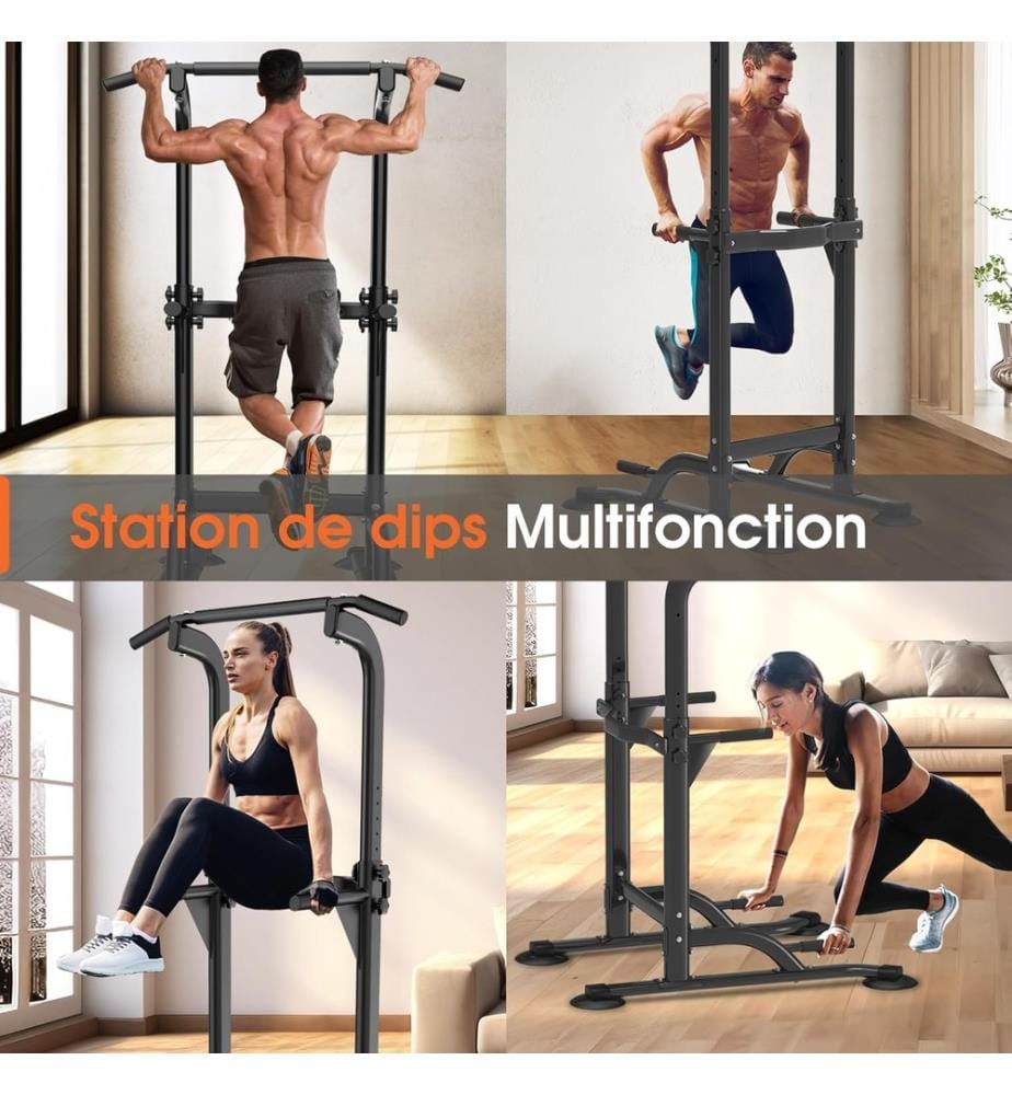 Station de Musculation FitLife Multifonctionnelle Réglable - Noir/Rouge