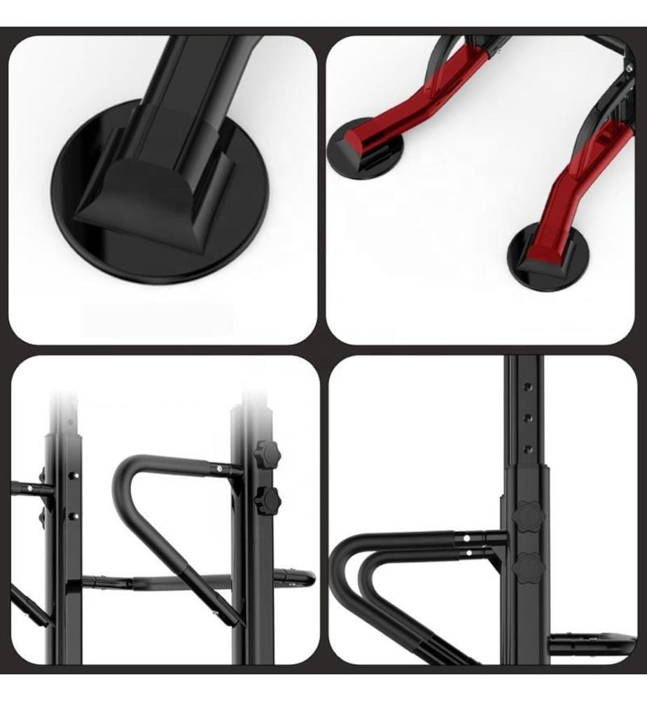 Station de Musculation FitLife Multifonctionnelle Réglable - Noir/Rouge