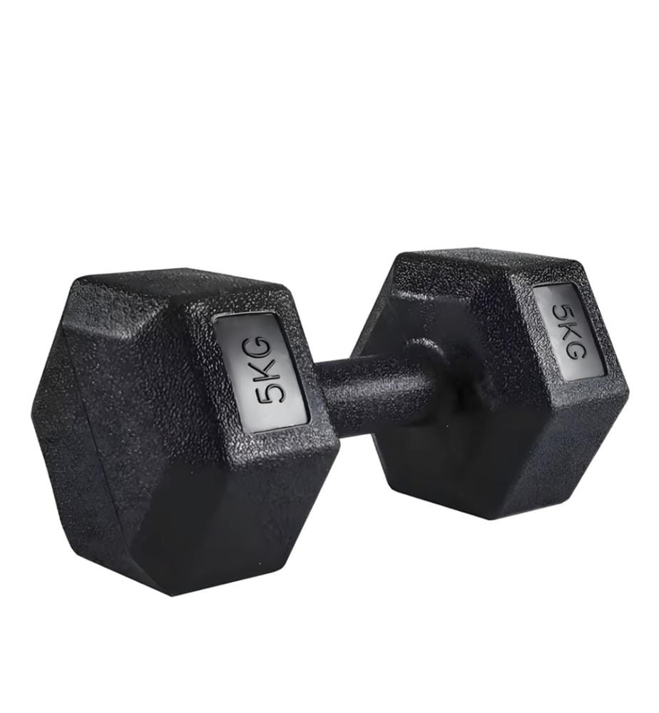 Lot de 2 Haltères Hexagonales 5 kg  – Noir