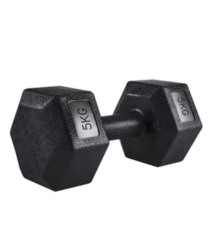 Lot de 2 Haltères Hexagonales 5 kg  – Noir