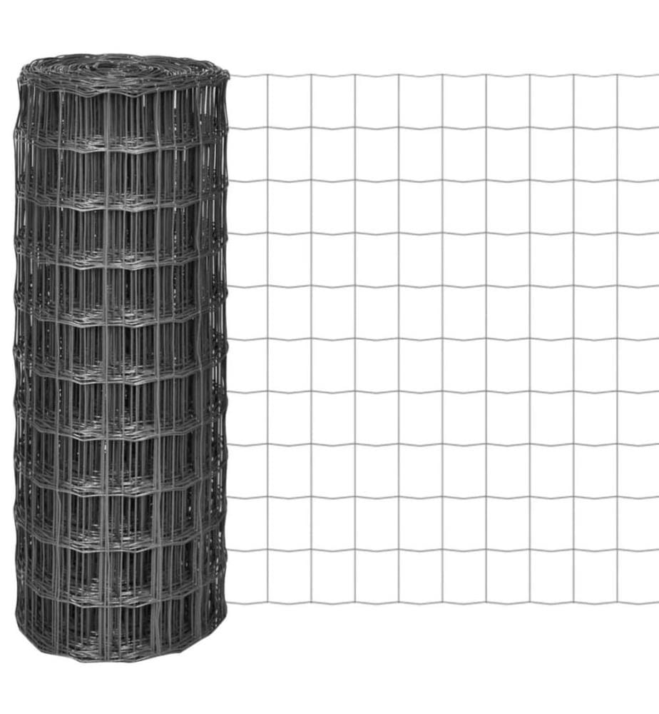 Clôture euro Acier 25 x 1 m Gris