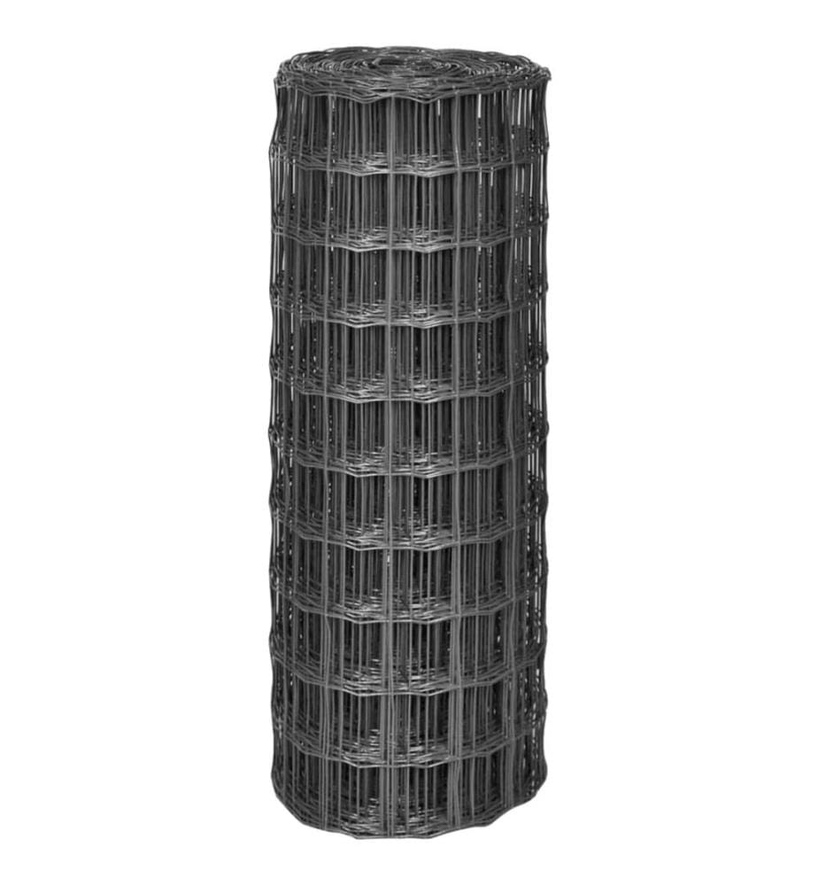 Clôture euro Acier 25 x 1 m Gris