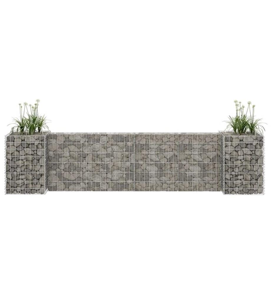 H-förmiger Gabionen-Pflanzkorb Stahldraht 260x40x60 cm
