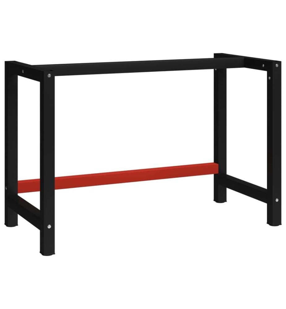 Werkbankgestell Metall 120x57x79 cm Schwarz und Rot