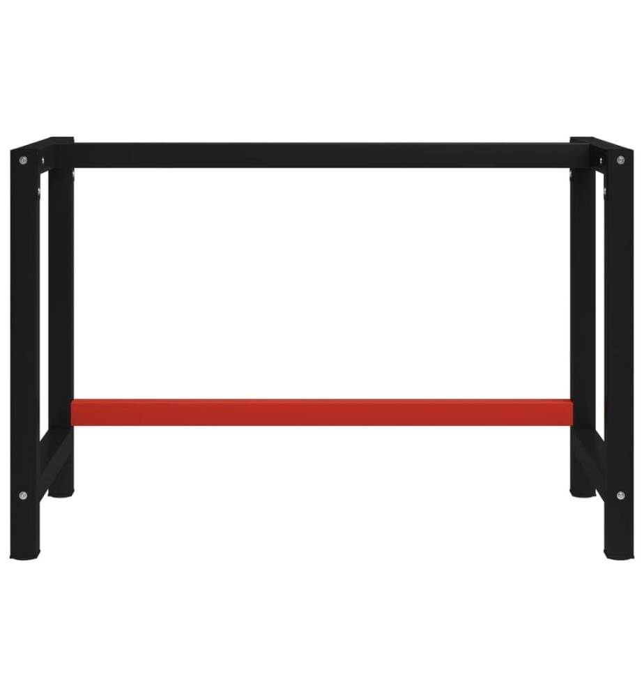 Werkbankgestell Metall 120x57x79 cm Schwarz und Rot