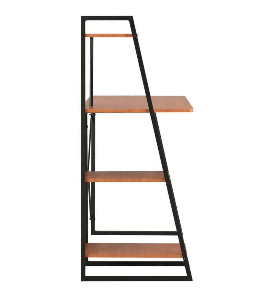 Bureau avec étagère Noir et marron 102x50x117 cm