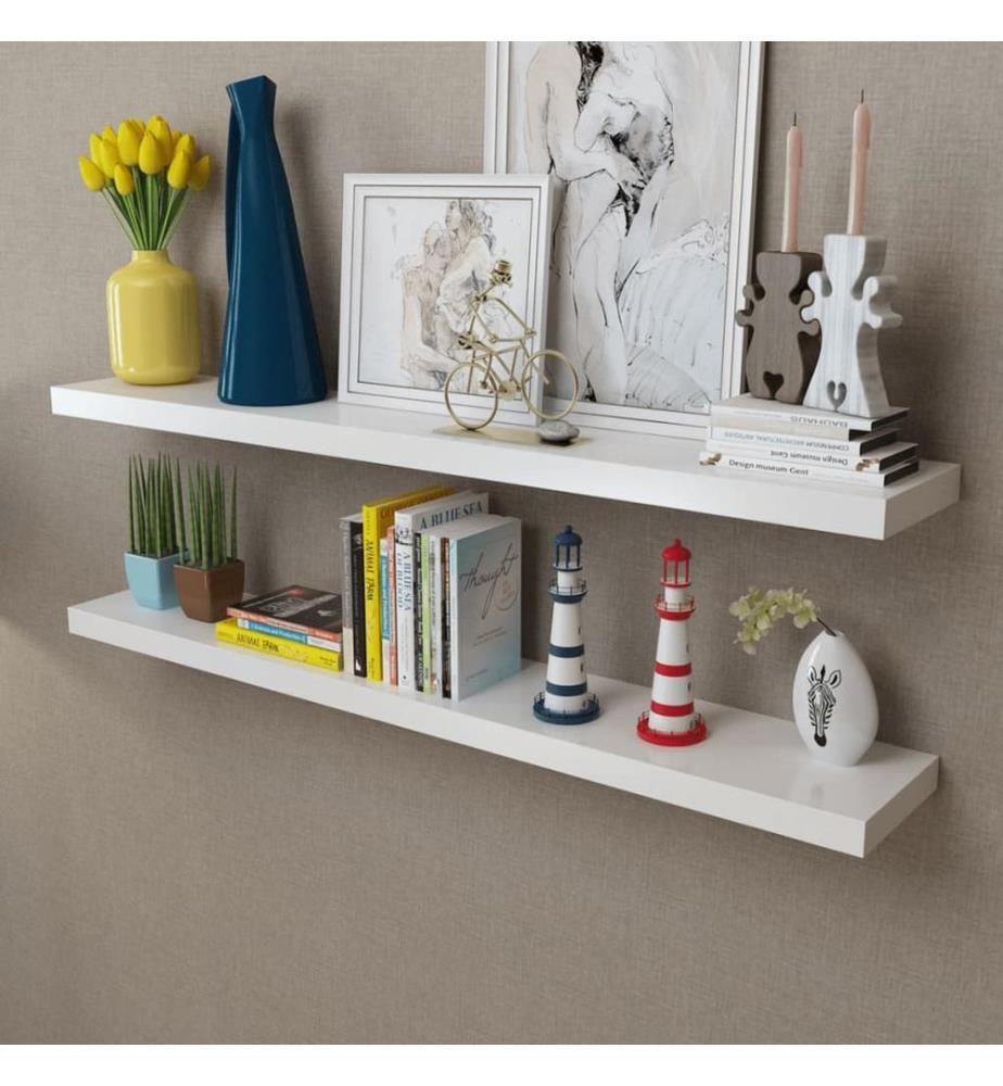Wandregale 2 Stk. MDF Weiss