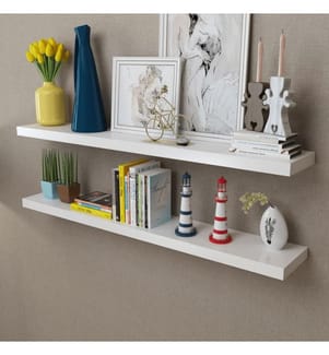 Wandregale 2 Stk. MDF Weiss