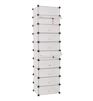 Schuh-Organizer Zusammenklappbar mit 10 Fächern Weiss