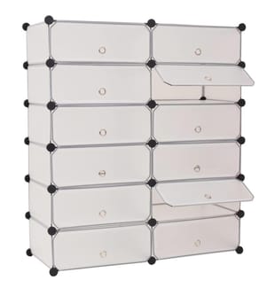Schuh-Organizer Zusammenklappbar mit 12 Fächern Weiss