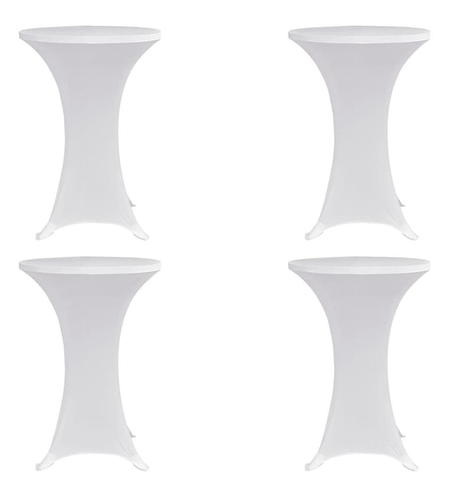 Stehtischhussen 4 Stk. Ø 70 cm Weiss Stretch