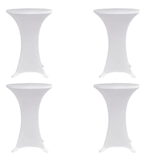 Stehtischhussen 4 Stk. Ø 70 cm Weiss Stretch