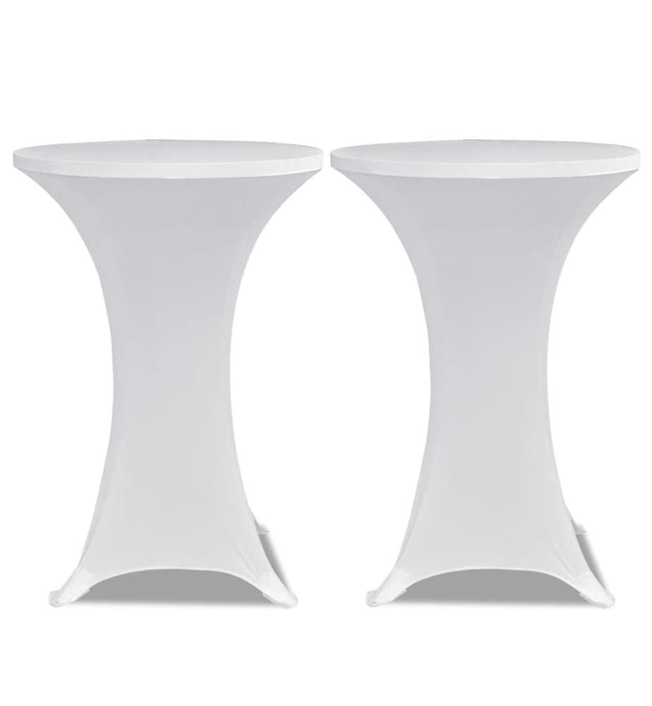 Stehtischhussen 4 Stk. Ø 70 cm Weiss Stretch