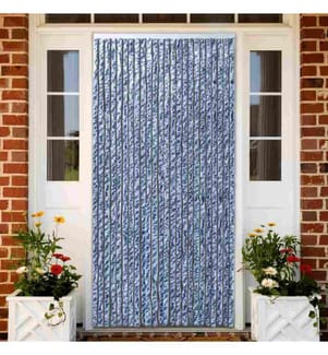 Moustiquaire Bleu blanc et argenté 90x220 cm Chenille