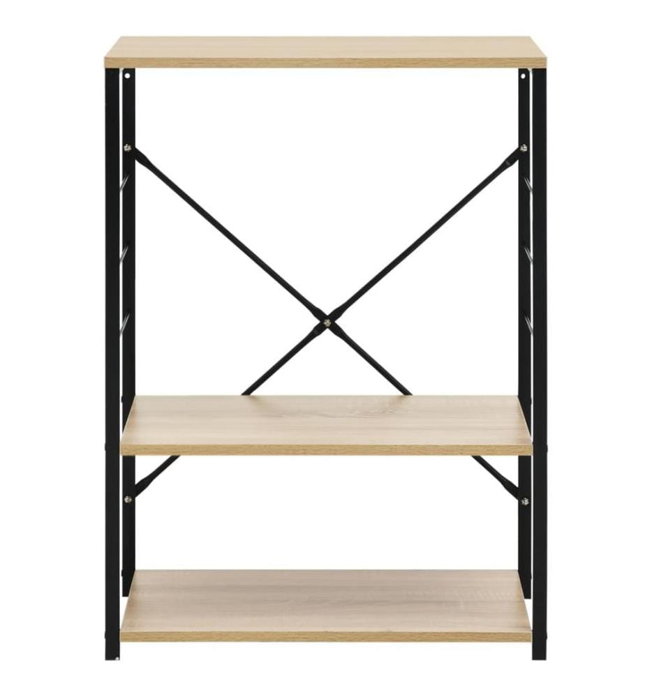 Armoire à micro-ondes noir et chêne 60x39,6x79,5 cm