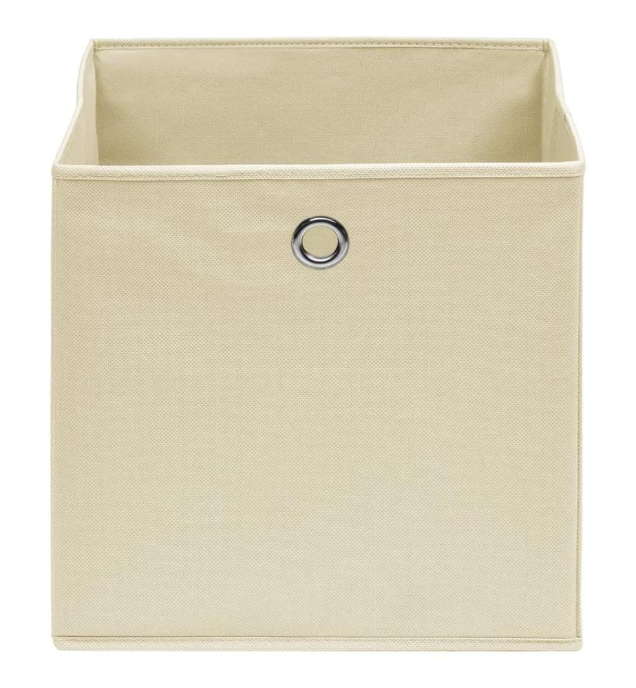 Aufbewahrungsboxen 10 Stk. Creme 32x32x32 cm Stoff