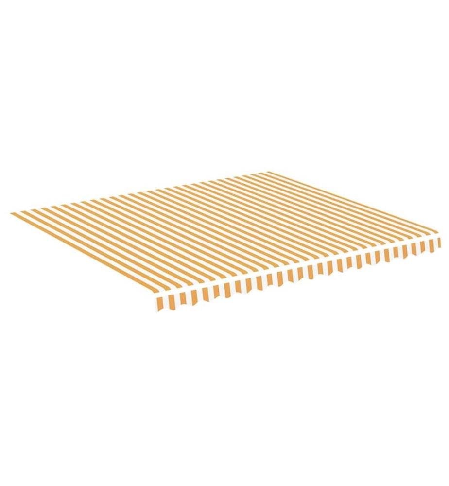 Tissu de remplacement pour auvent Jaune et blanc 4x3,5 m