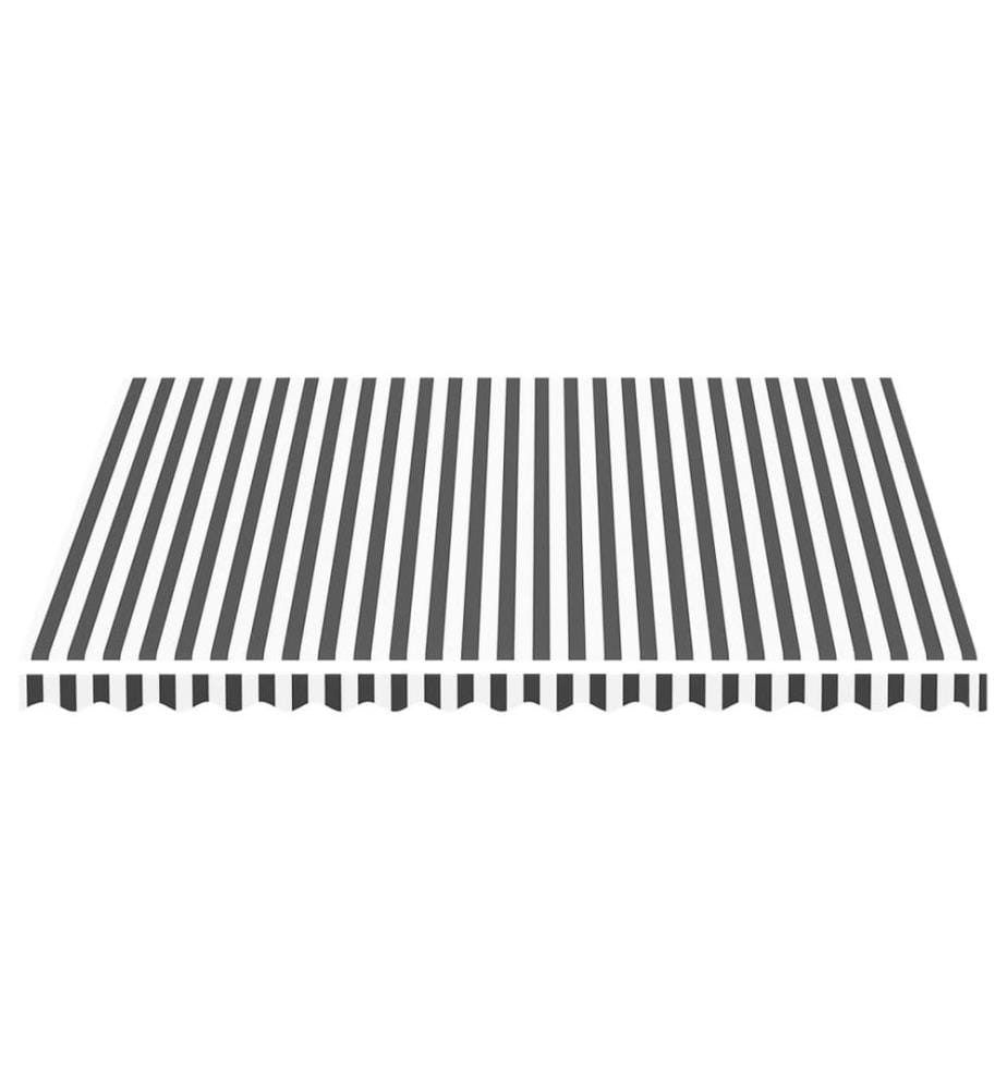 Tissu de remplacement pour auvent Anthracite et blanc 4x3,5 m
