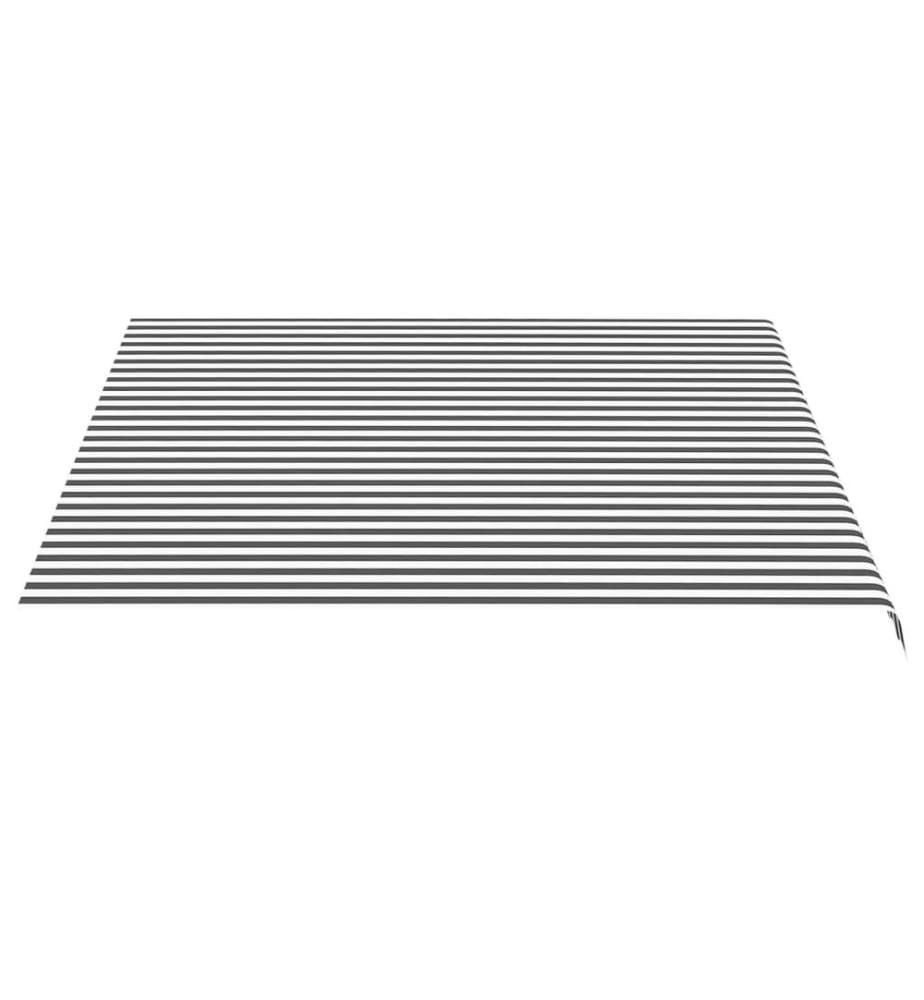Tissu de remplacement pour auvent Anthracite et blanc 4x3,5 m