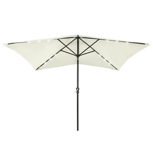 Sonnenschirm mit LEDs und Stahl-Mast Sandfarben 2x3 m