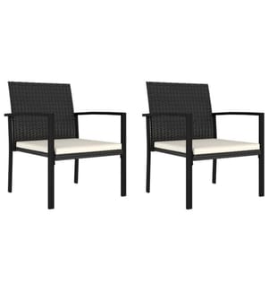 Chaises de salle à manger de jardin 2 pcs Résine tressée Noir