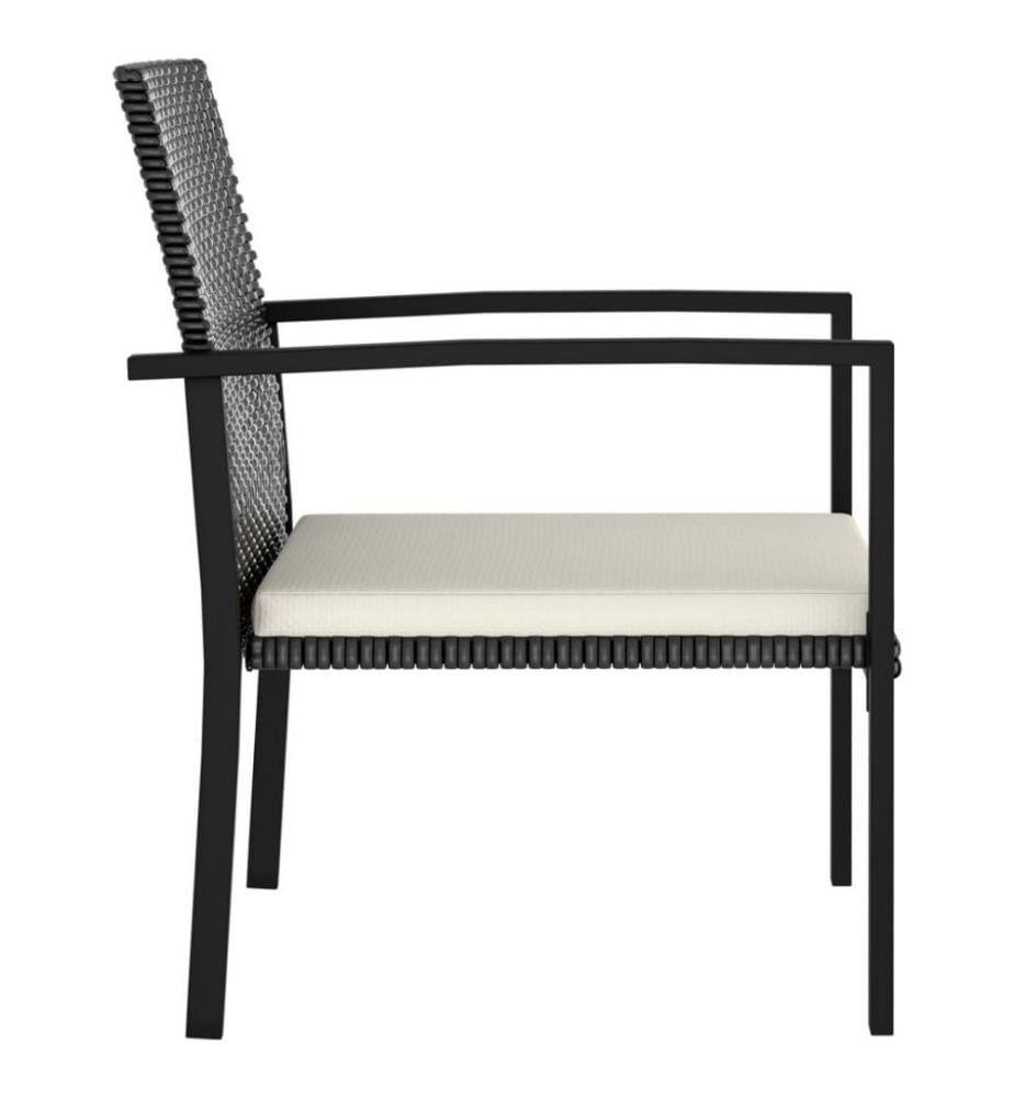 Chaises de salle à manger de jardin 2 pcs Résine tressée Noir