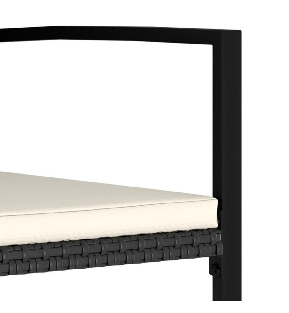Chaises de salle à manger de jardin 2 pcs Résine tressée Noir