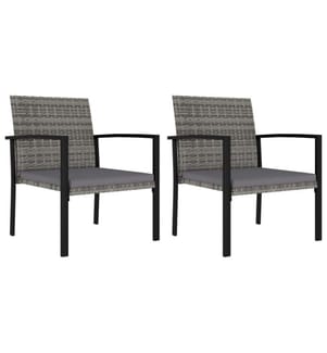 Chaises de salle à manger de jardin 2 pcs Résine tressée Gris