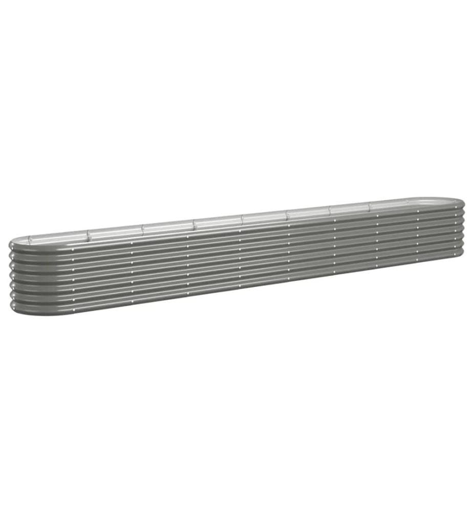 Hochbeet Pulverbeschichteter Stahl 332x40x36 cm Grau