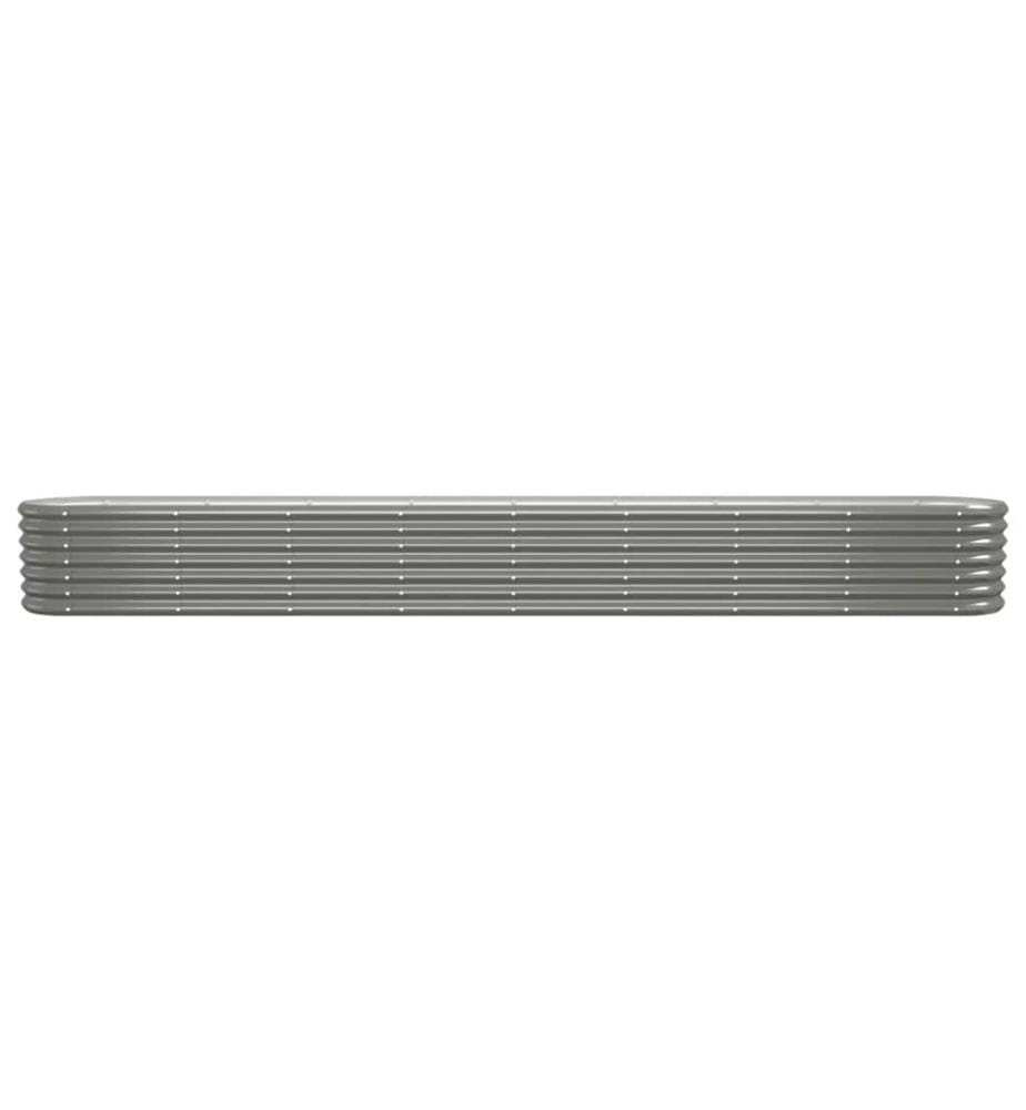 Hochbeet Pulverbeschichteter Stahl 332x40x36 cm Grau