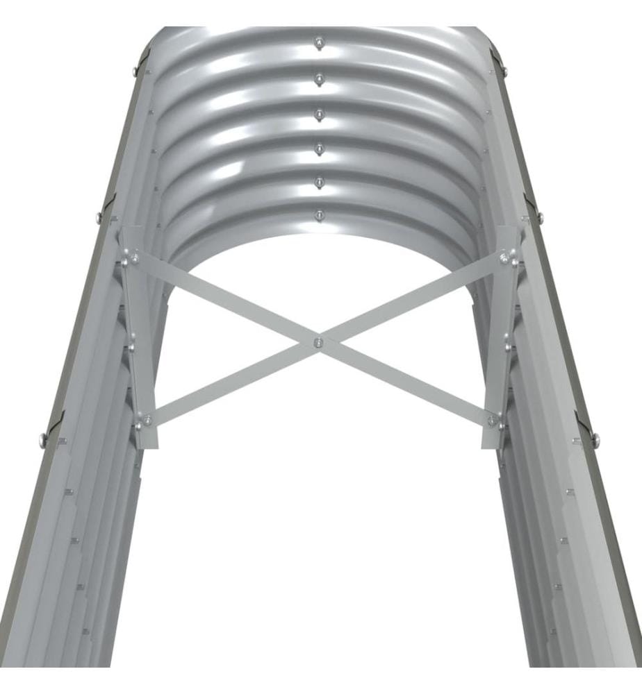 Hochbeet Pulverbeschichteter Stahl 332x40x36 cm Grau