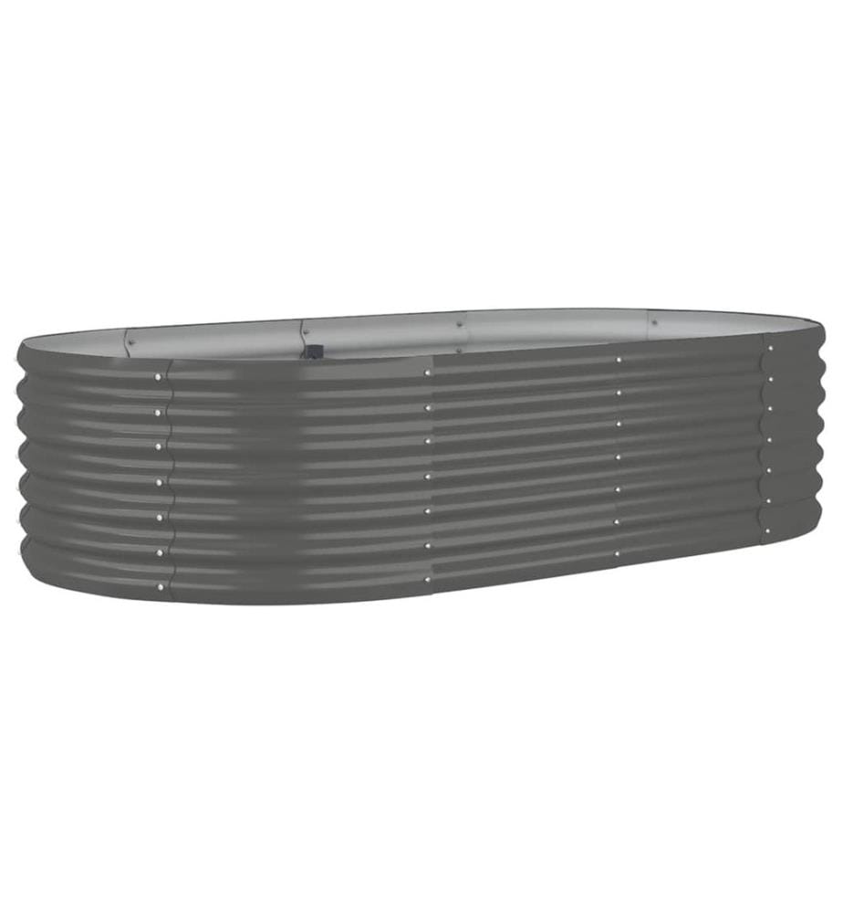 Hochbeet Pulverbeschichteter Stahl 152x80x36 cm Grau
