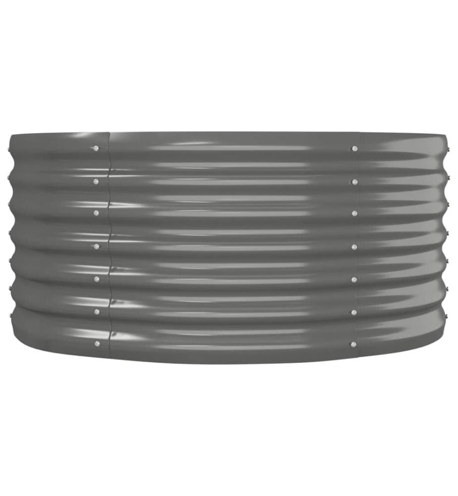 Hochbeet Pulverbeschichteter Stahl 152x80x36 cm Grau