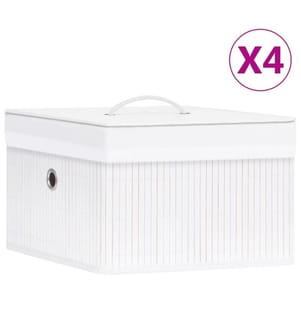 Bambus Aufbewahrungsboxen 4 Stk. Weiss